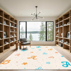 Whimsical Asterisk Alphabet And Stars Rug