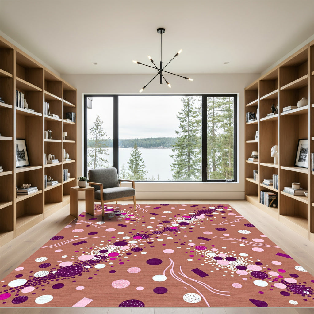 Pink Violet Burst Scatter Rug