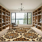 Sophisticated Leopard Head Animal Skin Rug