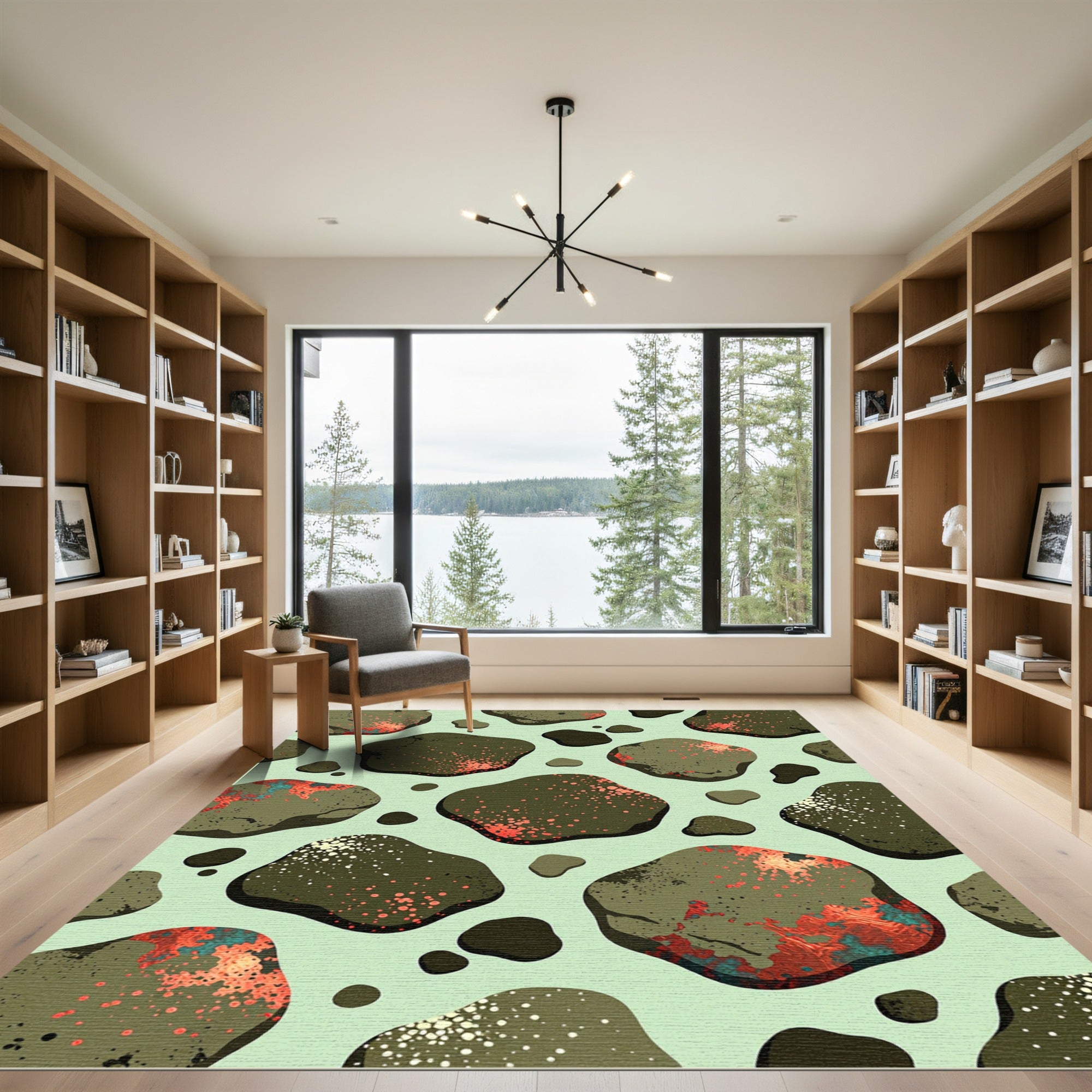 Earthy Organic Splatter Stain Rug