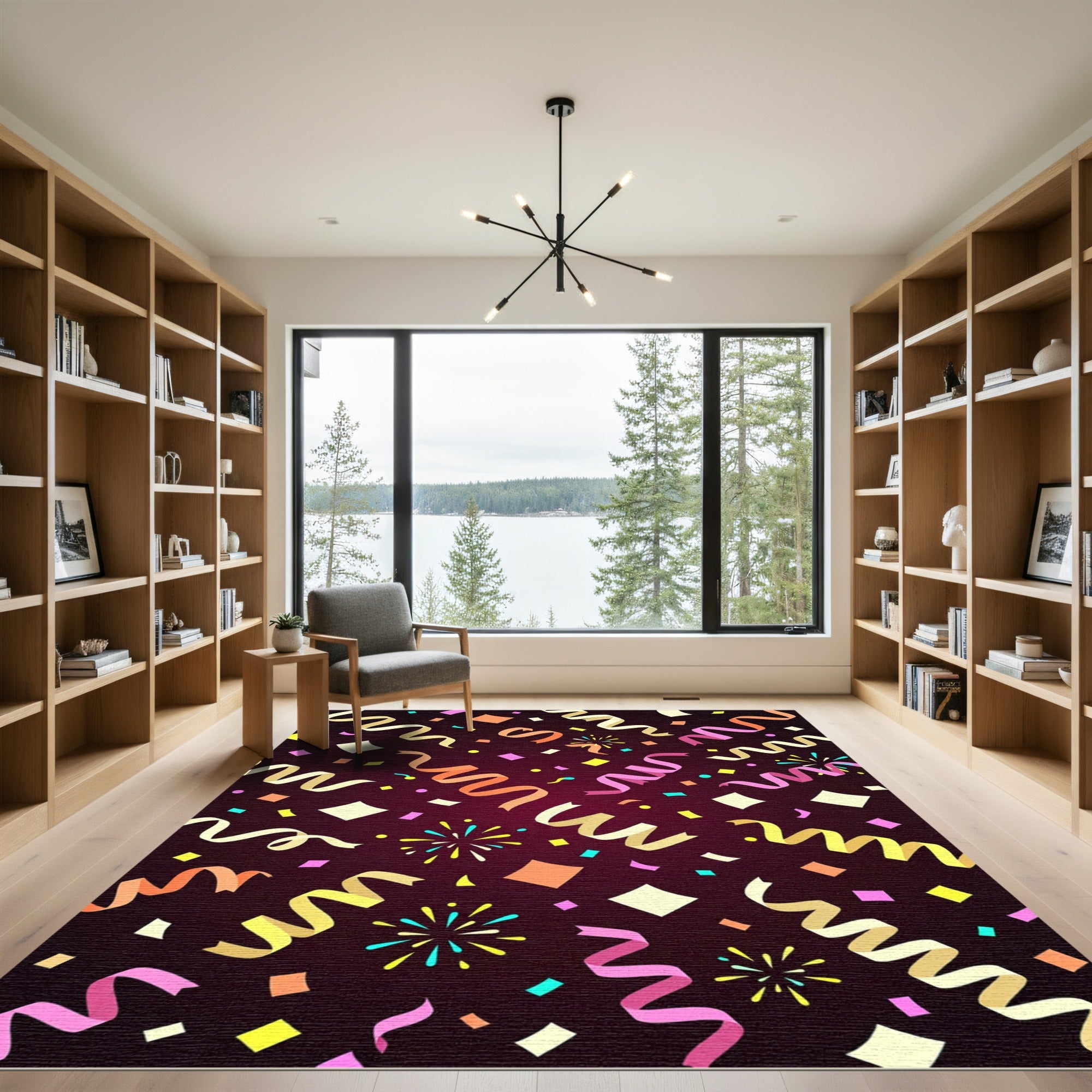 Festive Confetti and Streamers Assortment Rug
