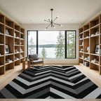 Monochromatic Gradient Chevron Stripes Rug