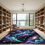 Cosmic Nebula Swirl Galaxy Area Rug