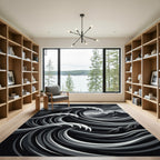 Monochromatic Crashing Wave Landscape Rug