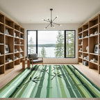 Serene Sage Bamboo Forest Art Rug