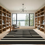 Monochromatic Op Art Stripe Illusion Rug