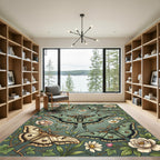 Sage Green Lunar Moth Botanical Garden Rug