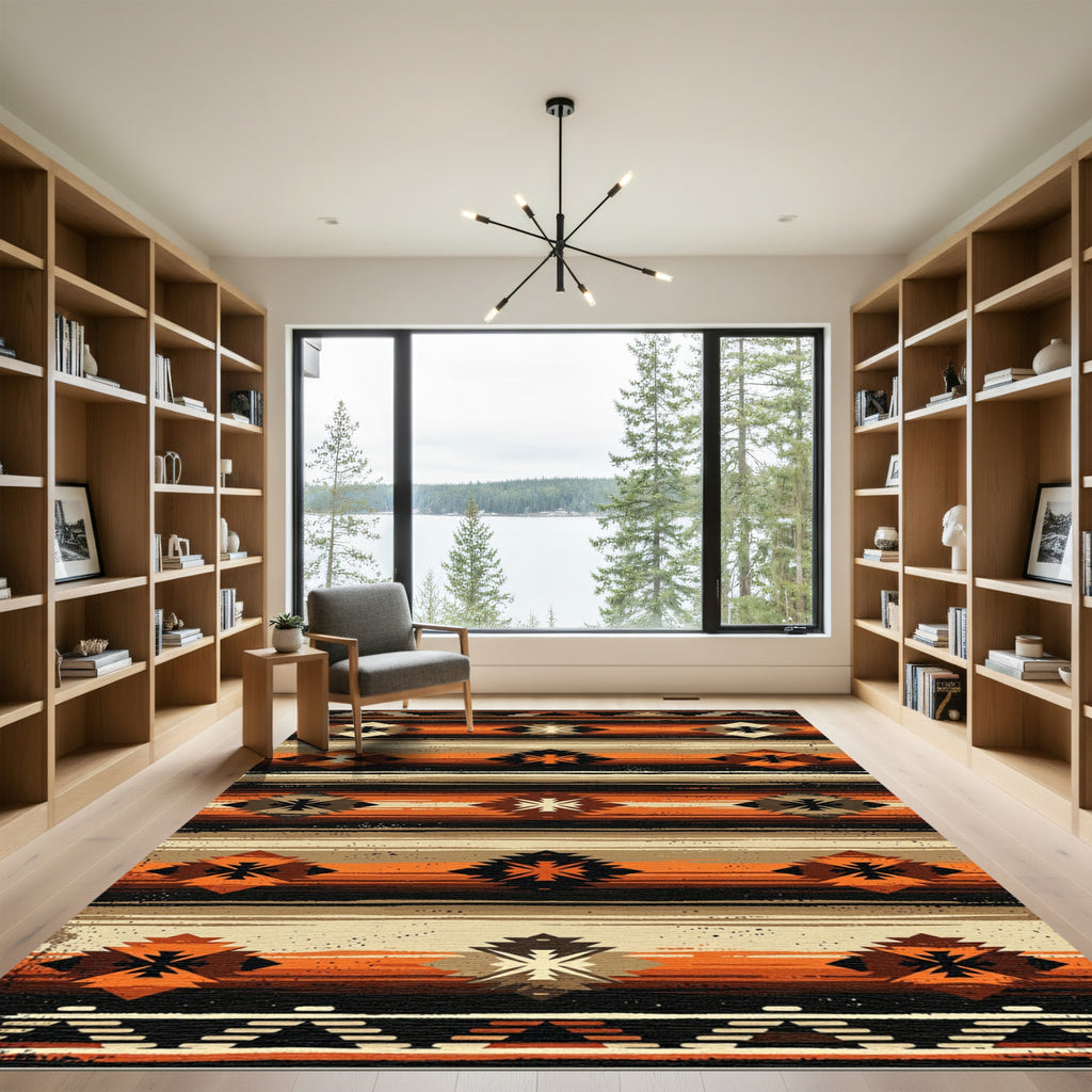 Earthy Southwest Geometric Diamond Stripe Rug