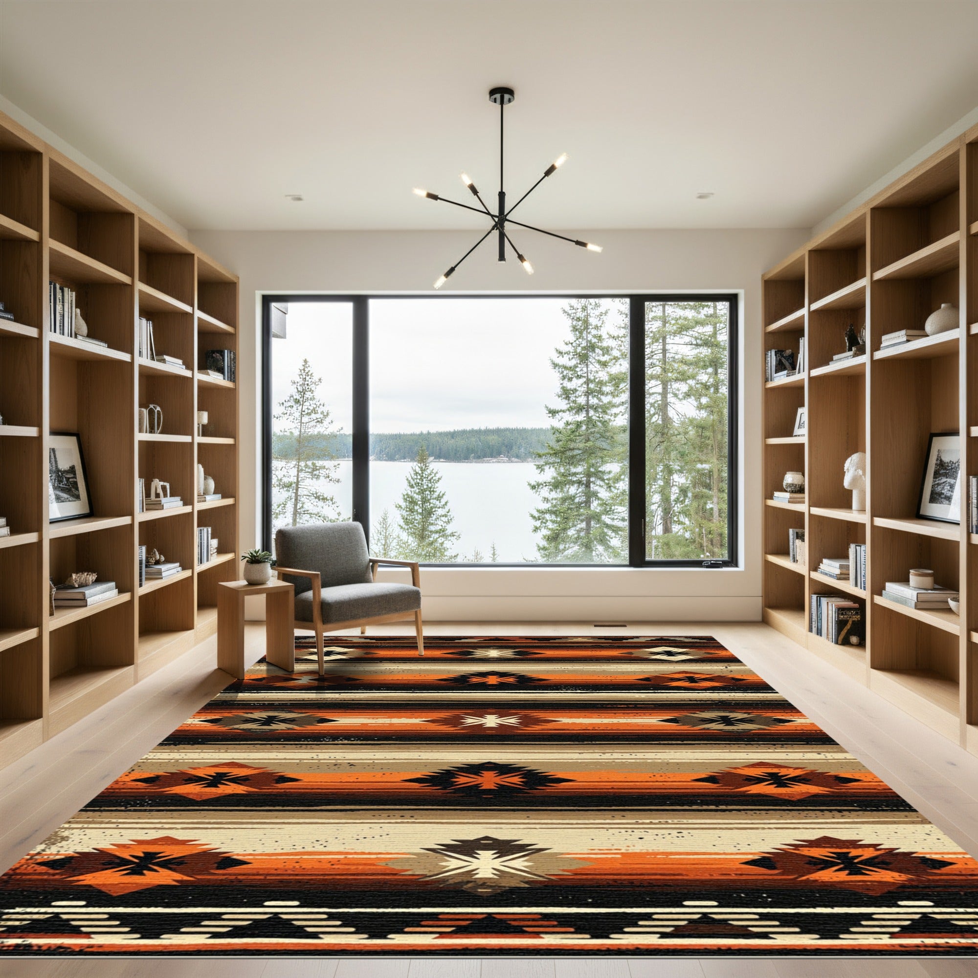 Earthy Southwest Geometric Diamond Stripe Rug