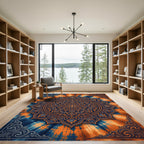 Mandala Tie Dye Orange Blue Rug