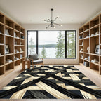 Monochrome Woven Wood Texture Rug
