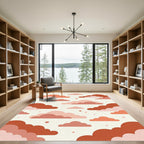 Coral and Pink Cloud Ensemble Rug