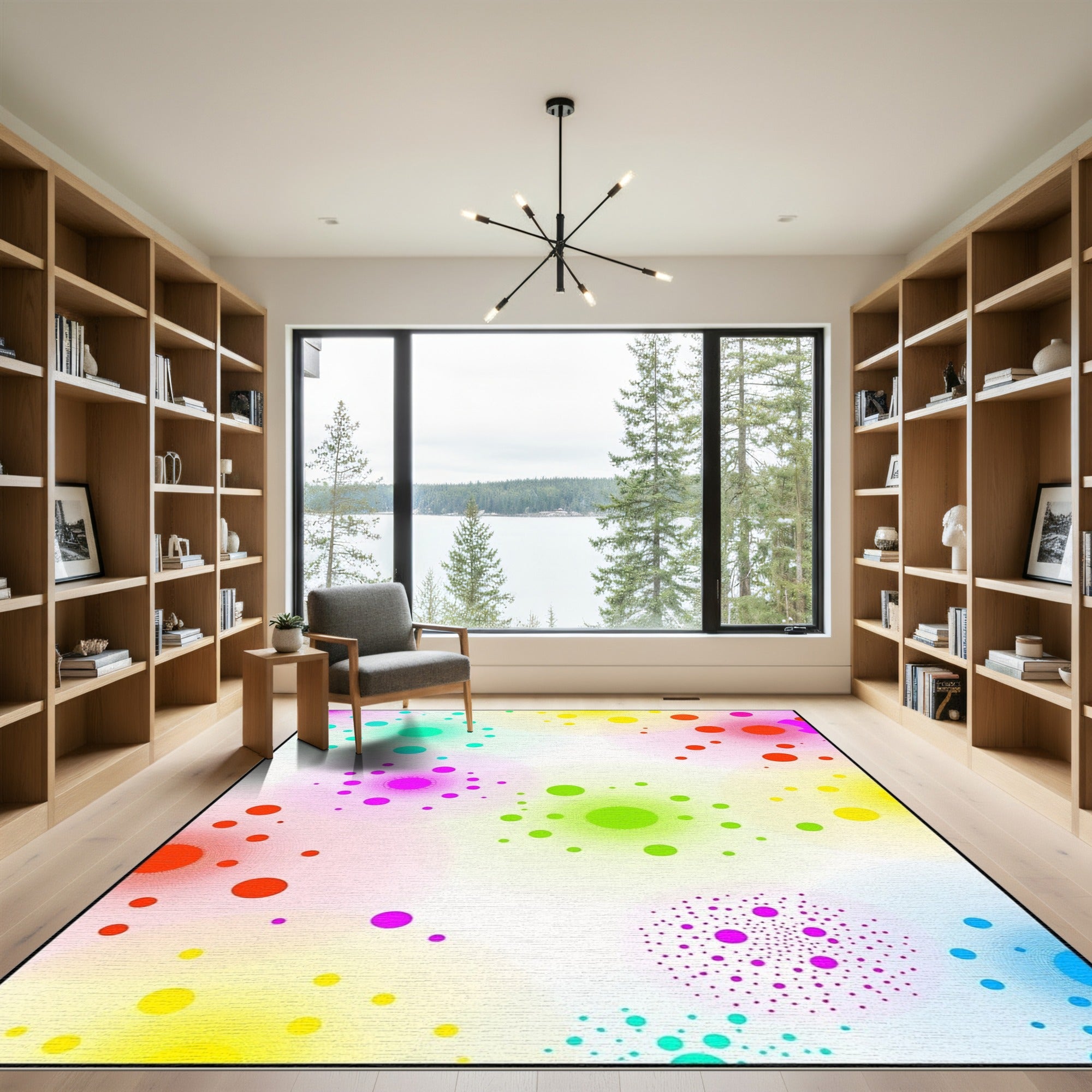 Vivid Abstract Bubble Burst Composition Rug