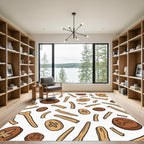 Brown Bone Biscuit Funnel Medallion Rug