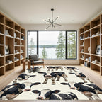 Whimsical Black and White Dairy Cow Rug