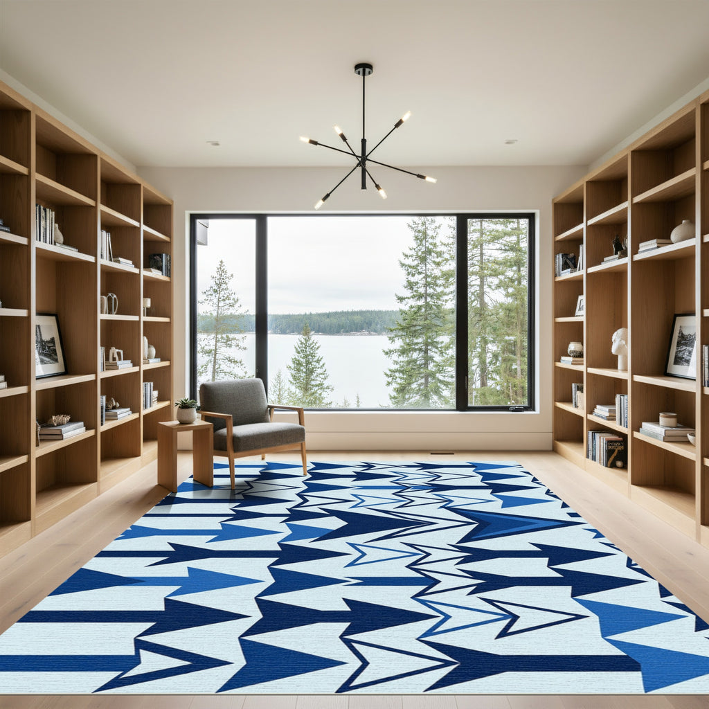 Navy Blue Arrow Stream Rug