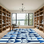 Navy Blue Arrow Stream Rug