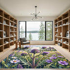 Vibrant Purple Thistle Wildflower Meadow Rug