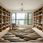 Layered Earthy Canyon Landscape Abstract Rug