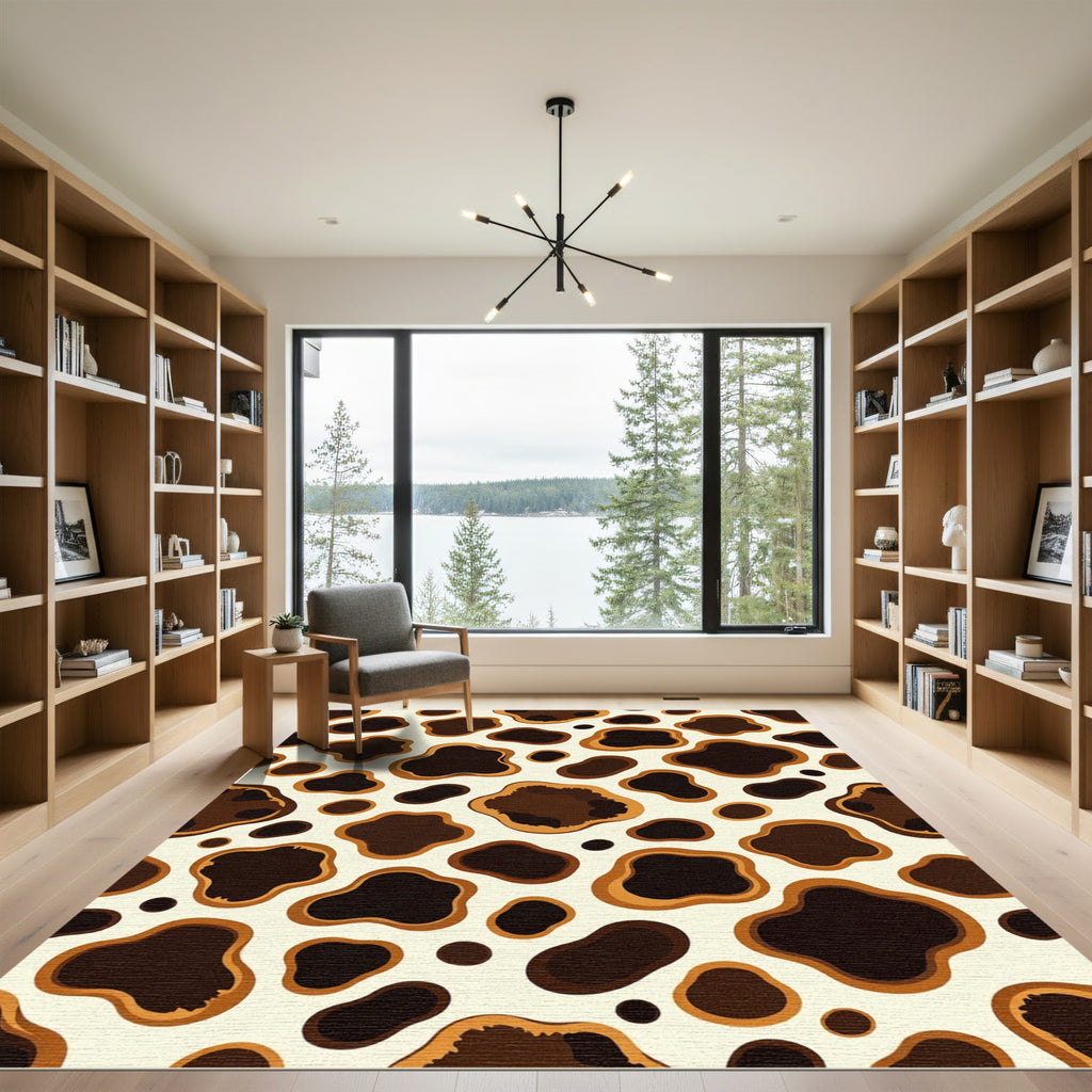 Brown Speckled Organic Shapes Rug