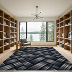 Interlocking Strands Dark Gray Rug
