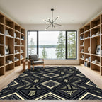 Gold Monochromatic Geometric Tribal Diamond Rug