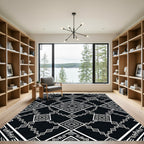 Monochrome Diamond Ethnic Geometric Rug