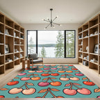 Retro Red Cherry Fruit Collection Rug