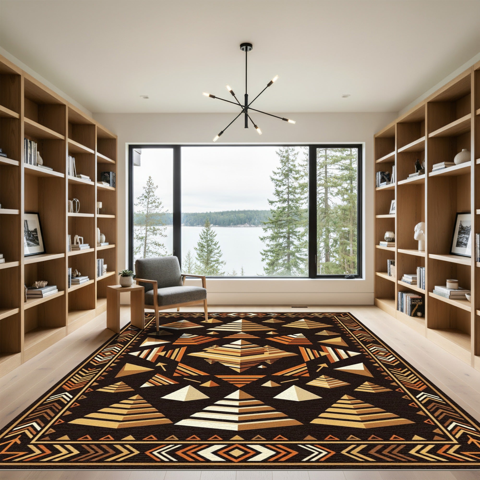 Golden Pyramid Collection Geometric Rug