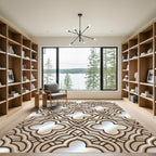 Elegant Gold Interlocking Quatrefoil Rug