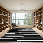 Monochromatic Abstract Geometric Stripes Rug