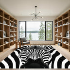Bold Monochrome Zebra Stripe Illustration Rug