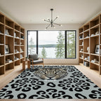 Gray Leopard Spots Animal Print Rug