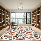 Pink Daisy Forget Me Not Garden Rug