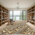 Wooden Weave Diagonal Stripes Rug