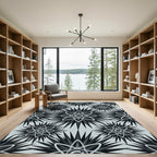 Monochromatic Atom Starburst Spiky Rug