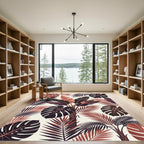 Tropical Terracotta Monstera Palm Collage Rug