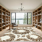 Brown Leaf Wreath Flourish Accent Rug