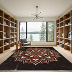 Crimson Floral Mandala medallion Rug