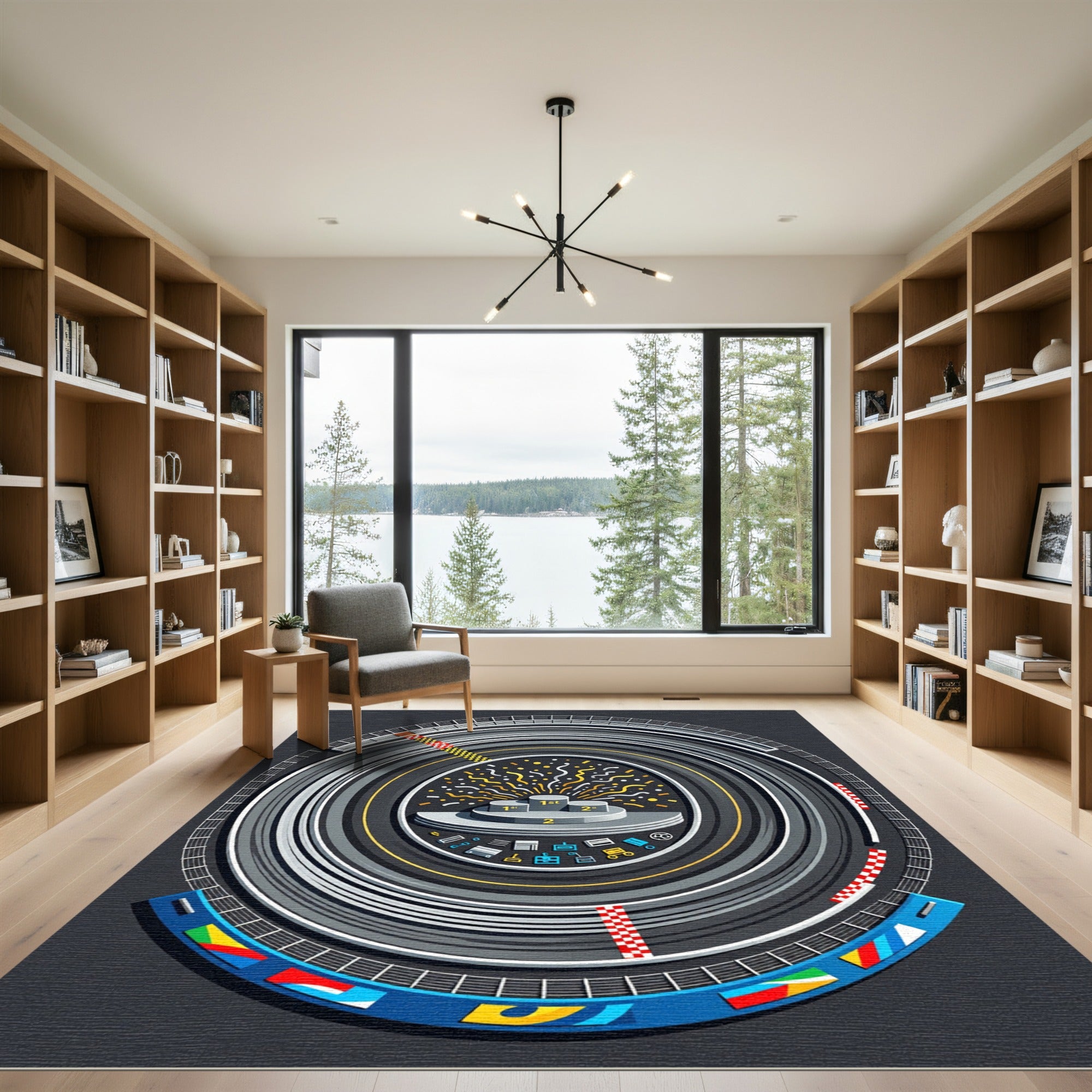 Contemporary Grand Prix Racing Podium Rug