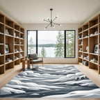Monochrome Ethereal Mountain Peak Sky Rug
