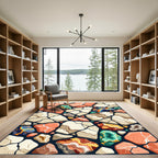 Abstract Geological Stone Mosaic Art Rug