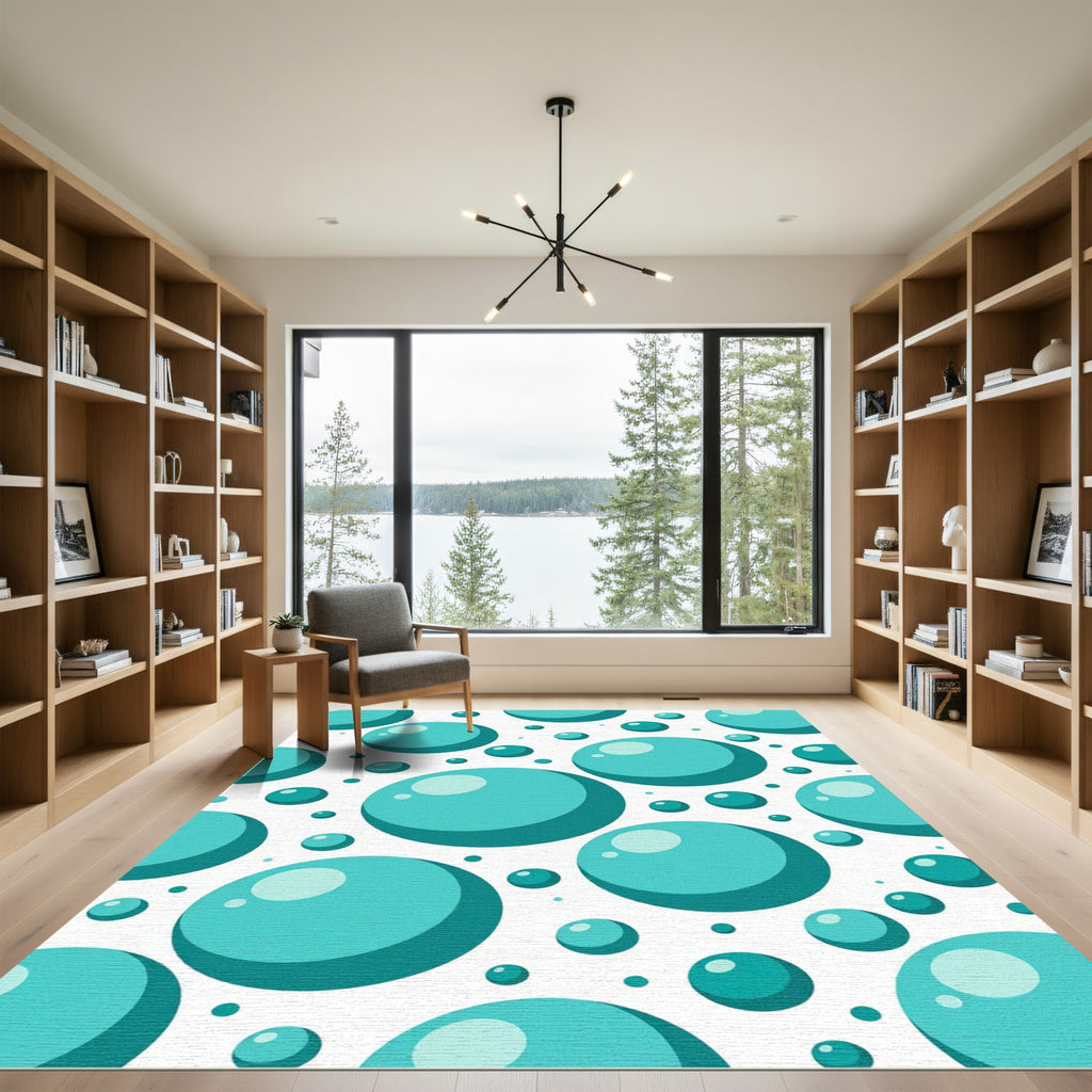 Aqua Orb Collage Rug