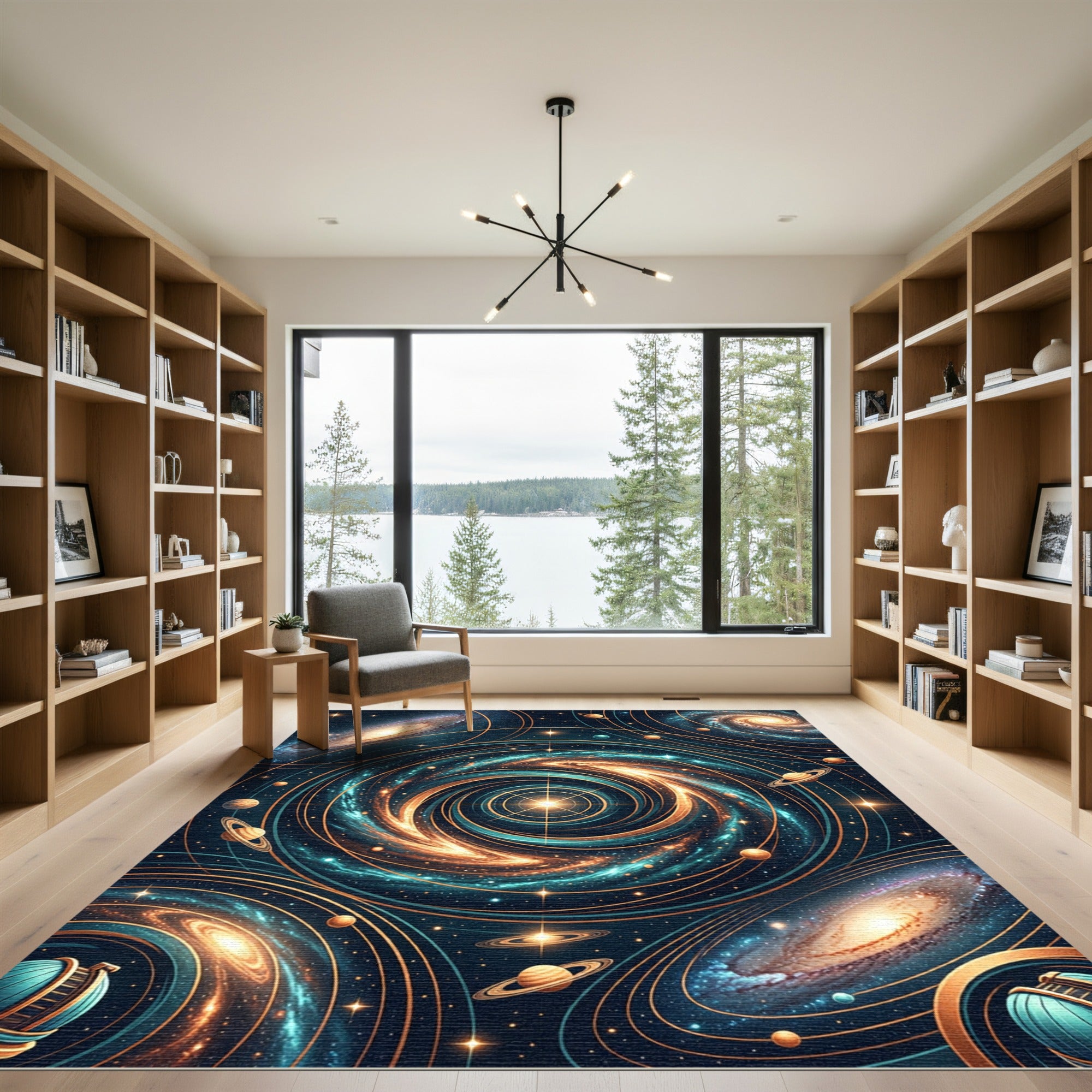 Cosmic Spiral Galaxy Celestial Star Map Rug
