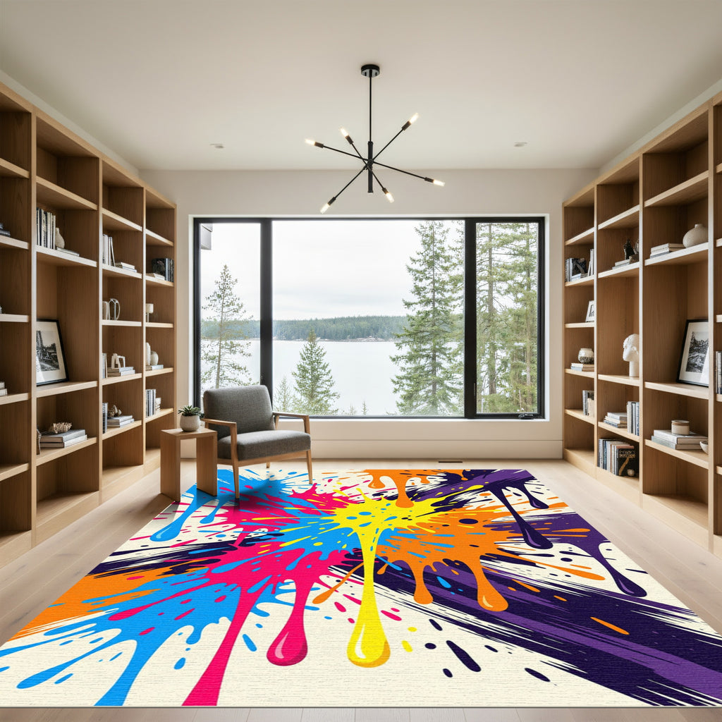 Vibrant Splatter Paint Explosions Rug