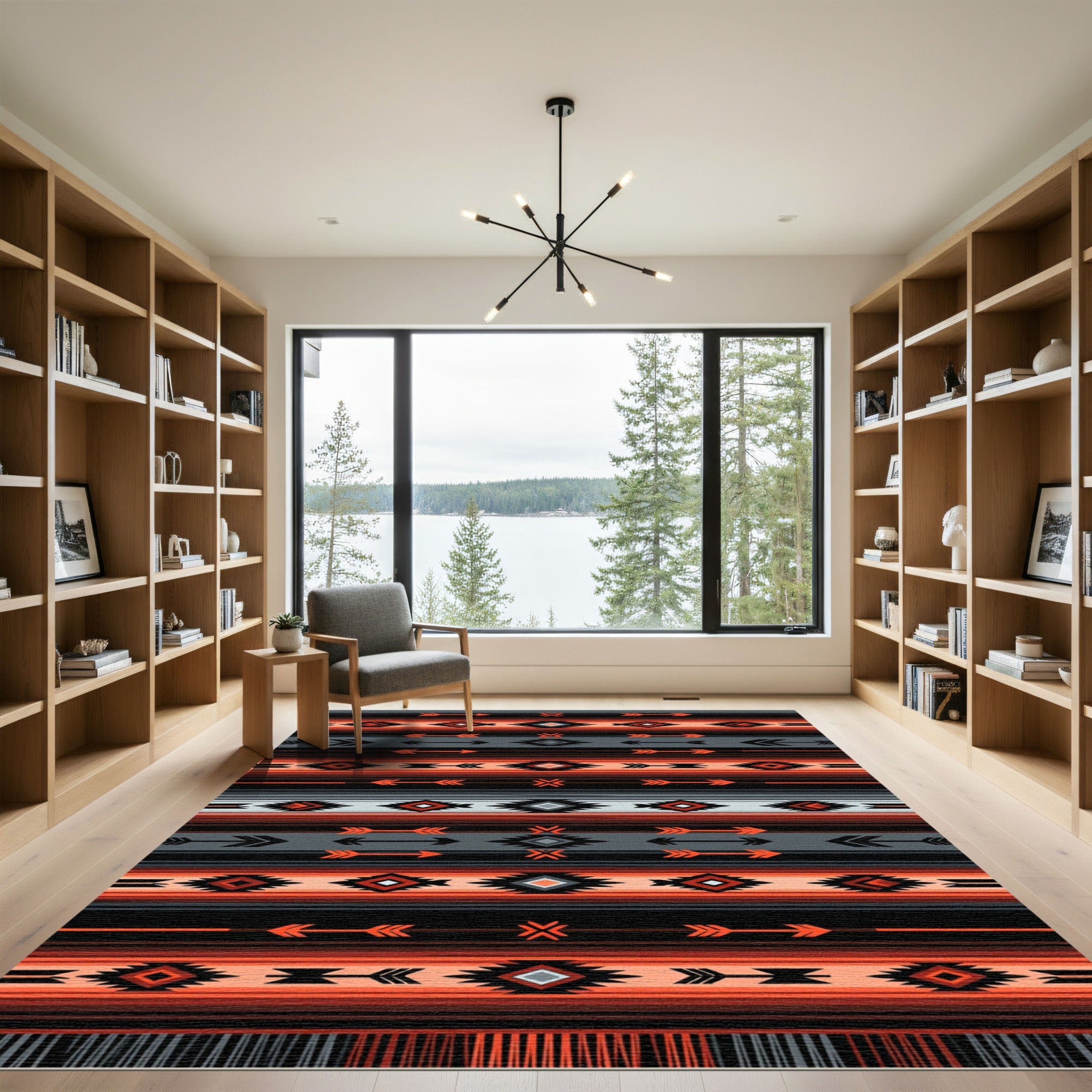 Earthy Southwestern Geometric Arrow Blanket Rug