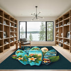 Tropical Surfboard Floral Beach Artwork Rug
