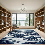 Metallic Stegosaurus Triceratops Prehistoric Landscape Rug