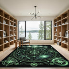 Luminous Celestial Moon Phase Constellation Rug