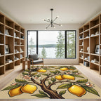 Vibrant Yellow Lemon Blossom Branches Rug